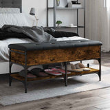 Shoe Bench Smoked Oak 102x42x45 cm Engineered Wood 835199