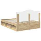 Bed Frame with Headboard Sonoma 140 x 190 cm Solid Pine Wood 3413310