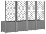 Garden Planter with Trellis Light Grey 160x40x140 cm PP 367872