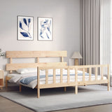 Bed Frame without Mattress Super King Size Solid Wood Pine 3193286