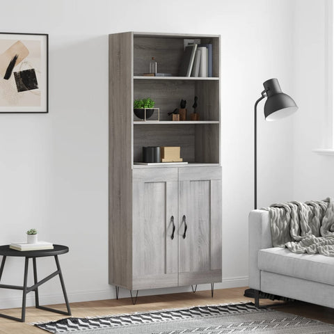 Highboard Grey Sonoma 69.5x34x180 cm Engineered Wood 3189955