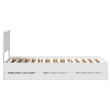 Bed Frame with Drawer White 75 x 190 cm Engineer Wood 3410756