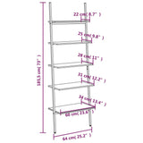 5-Tier Leaning Shelf Black 64x34x185.5 cm 336378