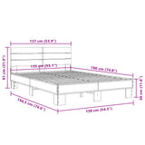 Bed Frame without Mattress Grey Sonoma 135x190 cm Double 3280165