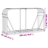 Log Holder Light Grey 180x45x100 cm Galvanised Steel 364554