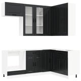 Kitchen Unit KALMAR 8 pcs Black Engineered Wood 3438458