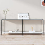 Console Table White 200x35x75.5 cm Tempered Glass 331708