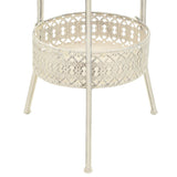 245938 Bistro Table Vintage Style Round Metal 40x70 cm White