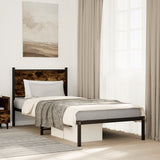 Metal Bed Frame without Mattress Smoked Oak 90x190 cm Single 4007659