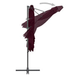 Cantilever Garden Parasol Bordeaux Red Fabric Large Tiltable 312308