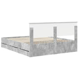 Bed Frame with Drawer Concrete Grey 160 x 200 cm Engineer Wood 3410689