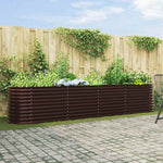 Garden Raised Bed Brown 400 x 80 x 81 cm Steel 42008132