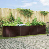 Garden Raised Bed Brown 400 x 80 x 81 cm Steel 42008132