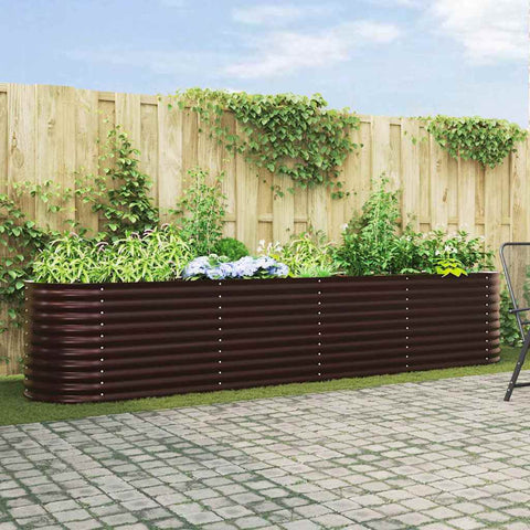 Garden Raised Bed Brown 400 x 80 x 81 cm Steel 42008132