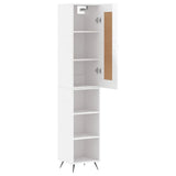 Highboard High Gloss White 34.5x34x180 cm Engineered Wood 3200299