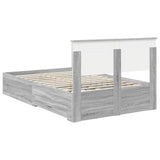 Bed Frame with Drawer Grey Sonoma 135 x 190 cm Engineered Wood 3408277