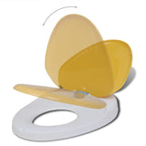 Toilet Seats with Soft Close Lids 2pcs Plastic White and Yellow 275931