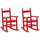 Rocking Chairs for Children 2 pcs Red Solid Wood Poplar 3281601