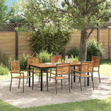Garden Dining Set 7 pcs Grey Poly Rattan 3365503