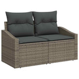 Garden Sofa Set with Cushion 9 pcs Grey Poly Rattan 3347804