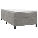 ZNTS Bed Frame without Mattress Light Grey Single Velvet 3121220