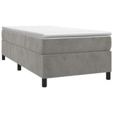 ZNTS Bed Frame without Mattress Light Grey Single Velvet 3121220