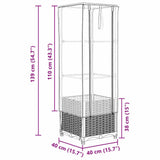 Raised Bed with Greenhouse Cover Rattan Look 40x40x139 cm 4015827