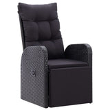 5 Piece Garden Dining Set with Cushions Black Poly Rattan 3095289