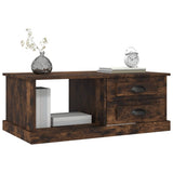 Coffee Table Smoked Oak 90x50x35 cm Engineered Wood 816245