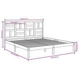 Bed Frame without Mattress White Solid Wood 180x200 cm Super King 3105966