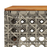 Garden Table Grey 55x55x36 cm Poly Rattan Acacia Wood 365930
