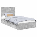 Storage Bed Concrete Grey 100 x 200 cm Engineered Wood 3411239