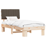 Bed Frame with Upholstered Headboard Taupe 90 x 190 cm 877527
