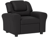 Kids Recliner Chair, PU Leather with Adjustable Backrest, Footrest, Padded Headrest, Black T3398P421963