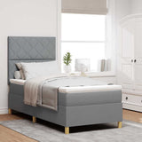 Box Spring Bed with Headboard Light grey 90 x 200 cm Fabric 3339665