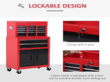 Tool Chest, Metal Tool Cabinet on Wheels with 6 Drawers, Pegboard, Top Chest and Roller Cabinet T3398P344721