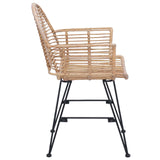 Dining Chair 2 pcs Rattan and Iron Natural 57 x 55 x 85 cm 42011558