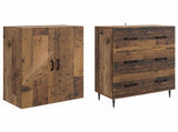 Cabinet Set 2 pcs Old Wood 66 x 34.5 x 90 cm Engineered Wood 3416644