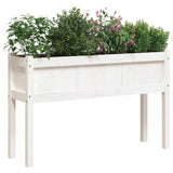 Garden Planters 2 pcs with Legs White Solid Wood Pine 837567
