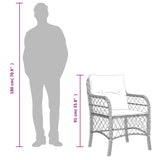 5 Piece Garden Dining Set with Cushions Grey Poly Rattan 3212181