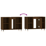Bathroom Cabinet Brown Oak 80x33x60 cm Engineered Wood 831627