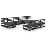 10 Piece Garden Lounge Set Solid Wood Pine 3076098