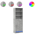 Highboard with LED Concrete Grey 69x32.5x200 cm Engineered Wood 3307908