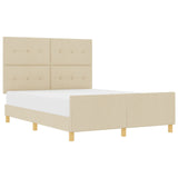 ZNTS Cream Bed Frame 140x200 cm Fabric 3344737