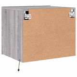 Wall-mounted Bedside Cabinets with LED Lights 2 pcs Grey Sonoma 836823