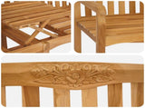 Handcarved Rose Bench 150.5 x 60 x 95 cm Solid Teak Wood 42030017