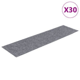 Stair Mats Self-adhesive 30 pcs 76x20 cm Light Grey Rectangular 3365724
