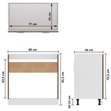 Sink Bottom Cabinet Lyon Brown Oak 80x46x81.5 cm Engineered Wood 815566