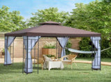 3 x 3 Patio Gazebo Canopy Garden Pavilion Tent Shelter with 2 Tier Roof and Mosquito Netting, T3398P310364