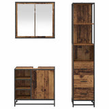 Bathroom Furniture Set with Door 3 pcs Old Wood Engineered Wood 3402405